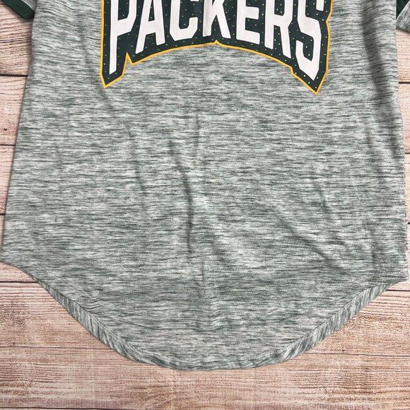 NFL Green Bay Packers Women's Shirt Size L Space Dye Stripe Sleeve Team Apparel - Picture 10 of 11